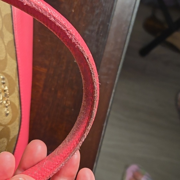 Coach Signature Sierra Satchel in Khaki/Magenta- Gorgeous!! - Picture 4 of 10